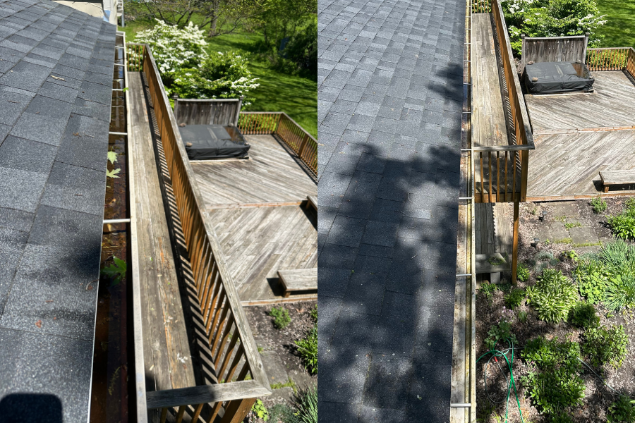 Gutter cleaning and leaf removal