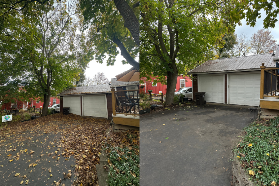 Gutter cleaning and leaf removal
